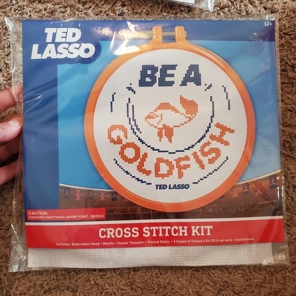 Ted Lasso Cross Stitch Kit "Be A Goldfish" Brand New